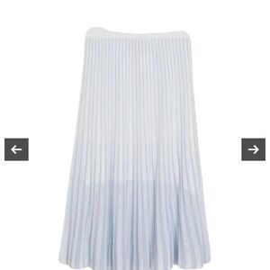 Club Monaco White Pleated Knit Midi Skirt Small